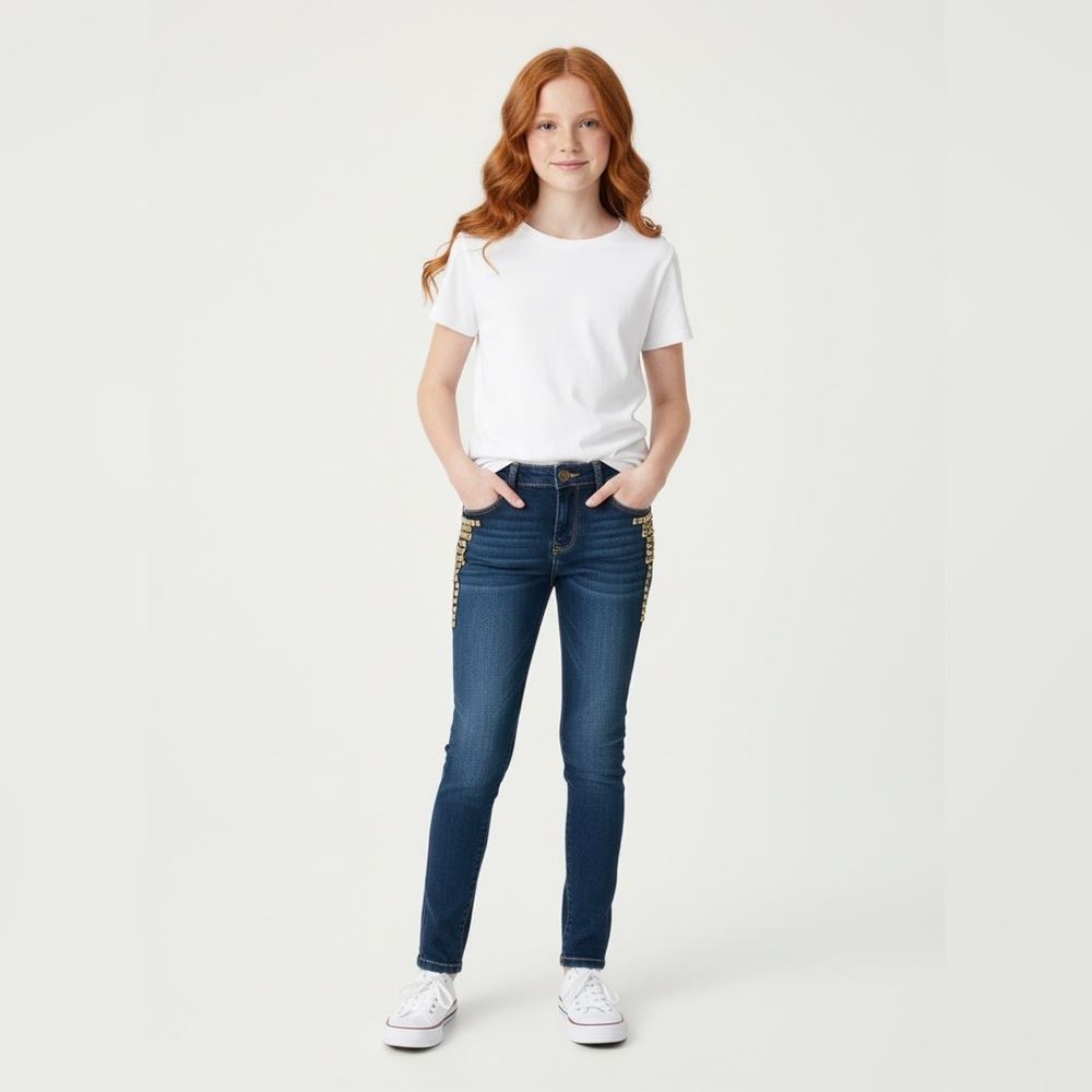 Truly Me / Hannah Banana Boutique Studded Tween Girls Slim Jeans 7 8 10 12 14 16